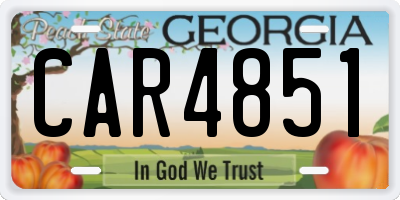 GA license plate CAR4851