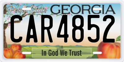 GA license plate CAR4852