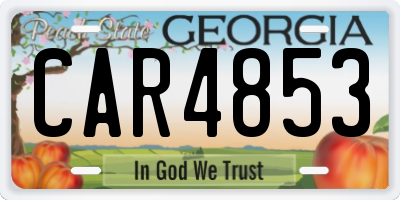 GA license plate CAR4853