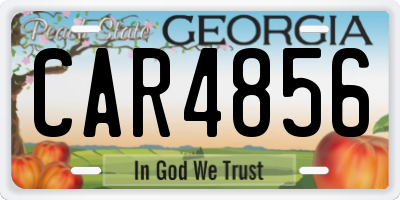 GA license plate CAR4856