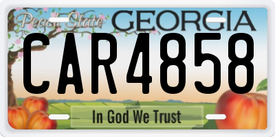 GA license plate CAR4858
