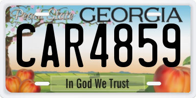 GA license plate CAR4859