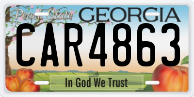 GA license plate CAR4863