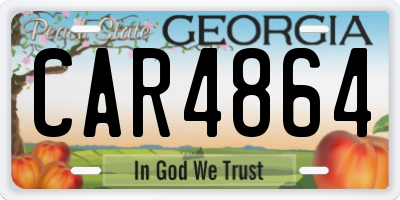 GA license plate CAR4864