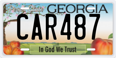 GA license plate CAR487