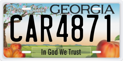 GA license plate CAR4871