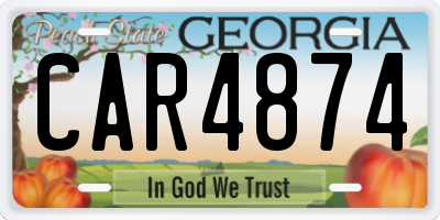 GA license plate CAR4874