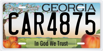 GA license plate CAR4875