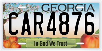 GA license plate CAR4876