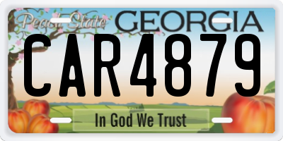 GA license plate CAR4879