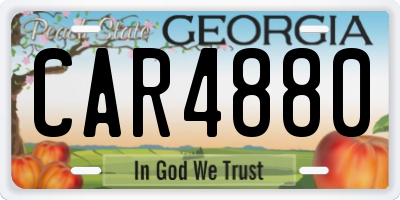 GA license plate CAR4880