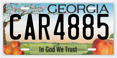 GA license plate CAR4885