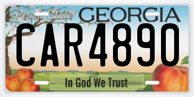 GA license plate CAR4890