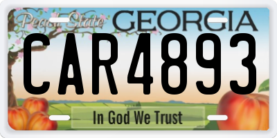 GA license plate CAR4893