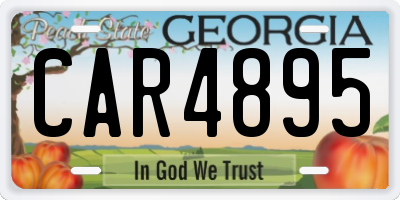 GA license plate CAR4895