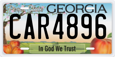 GA license plate CAR4896