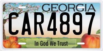 GA license plate CAR4897