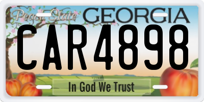 GA license plate CAR4898