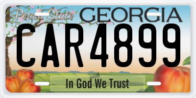 GA license plate CAR4899