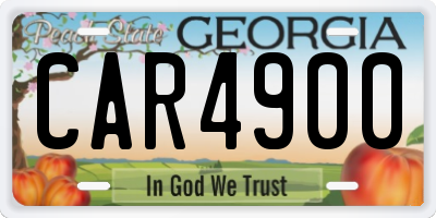 GA license plate CAR4900