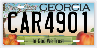 GA license plate CAR4901