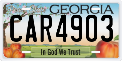 GA license plate CAR4903