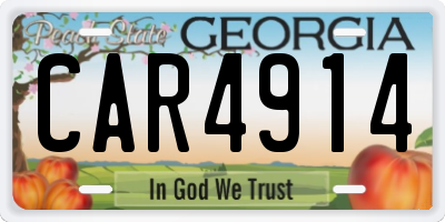 GA license plate CAR4914