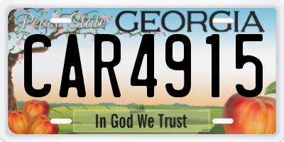 GA license plate CAR4915