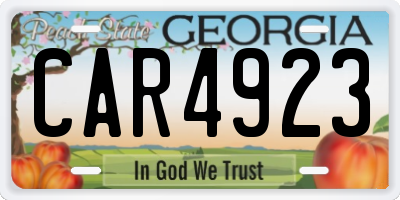 GA license plate CAR4923