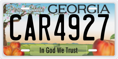 GA license plate CAR4927