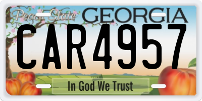 GA license plate CAR4957