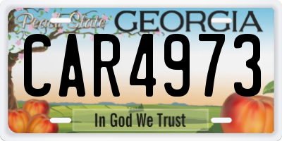 GA license plate CAR4973