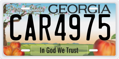 GA license plate CAR4975