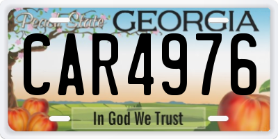 GA license plate CAR4976