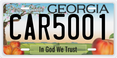 GA license plate CAR5001