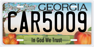 GA license plate CAR5009