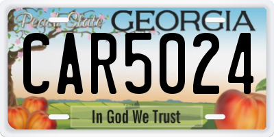 GA license plate CAR5024