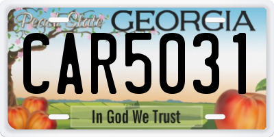 GA license plate CAR5031