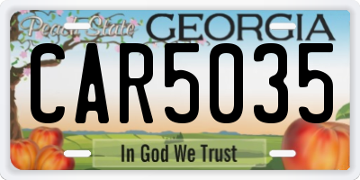GA license plate CAR5035