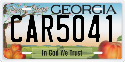 GA license plate CAR5041