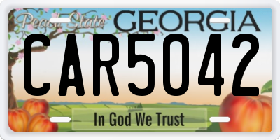 GA license plate CAR5042