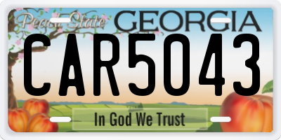 GA license plate CAR5043