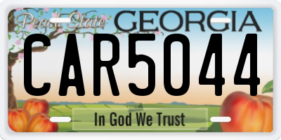 GA license plate CAR5044