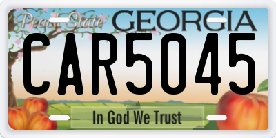 GA license plate CAR5045