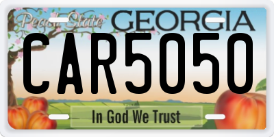 GA license plate CAR5050