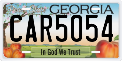 GA license plate CAR5054