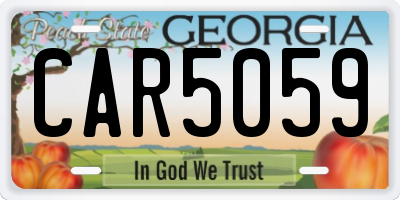 GA license plate CAR5059