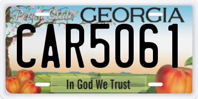 GA license plate CAR5061