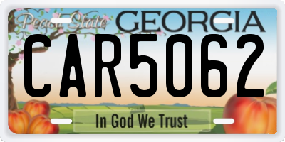 GA license plate CAR5062