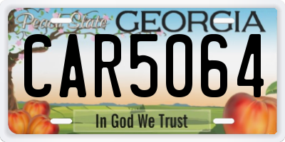 GA license plate CAR5064